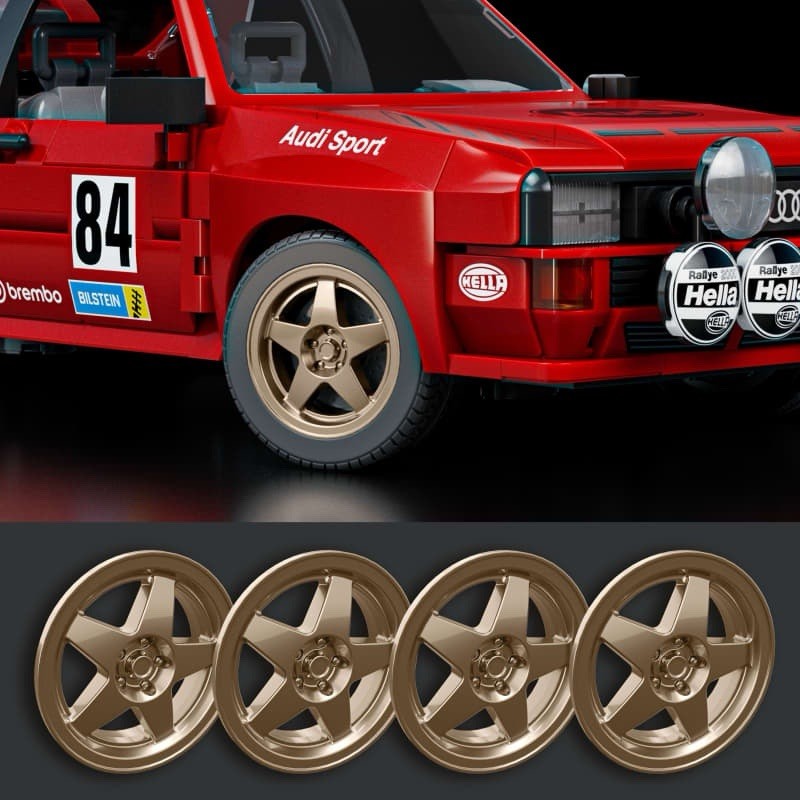 Mattel Brick Shop Hot Wheels ’84 Audi Sport Quattro 864pc Set 10+ Metal Parts