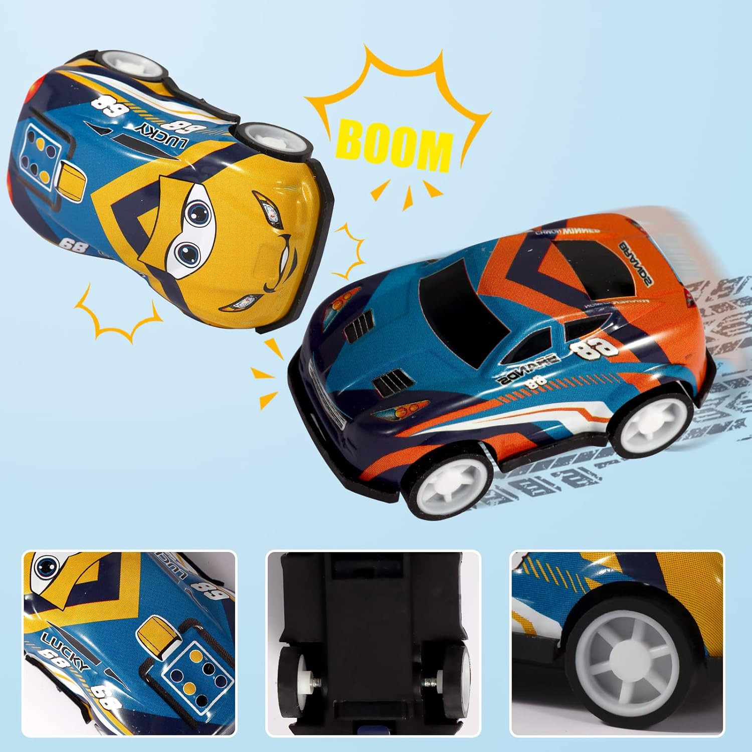 36PCS Mini Pull Back Cars for Kids Toddlers 3-5 4-8 Years Old, Race Cars Party F