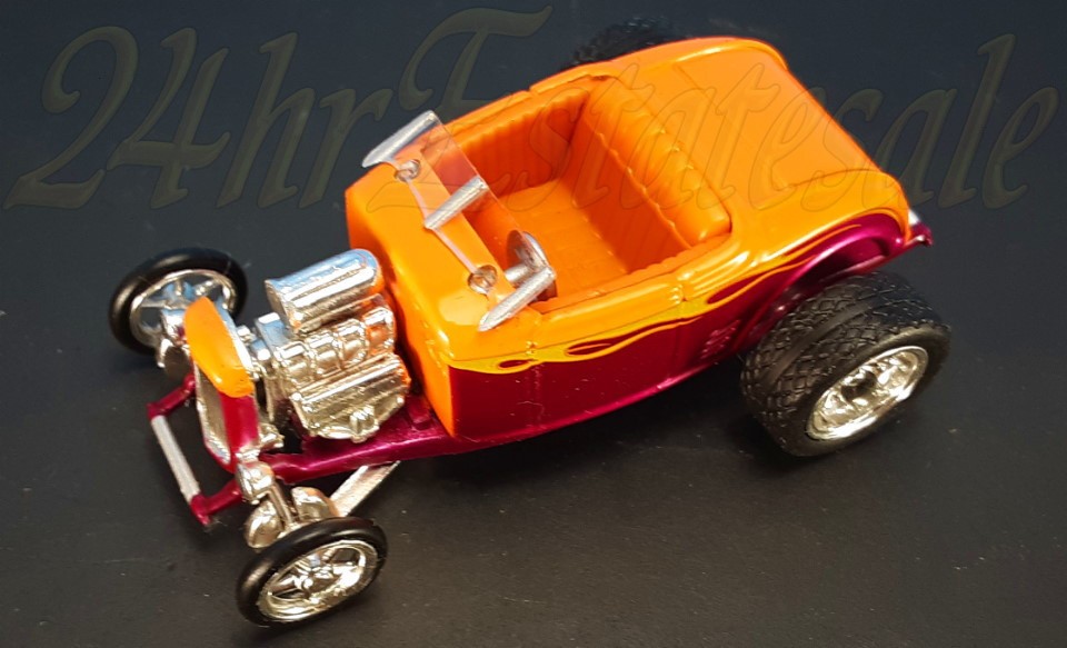 HOT WHEELS OIL CAN PINK TANGERINE 32 FORD HOT ROD 1/7K Loose 100% DETAIL☑️ITOUT!