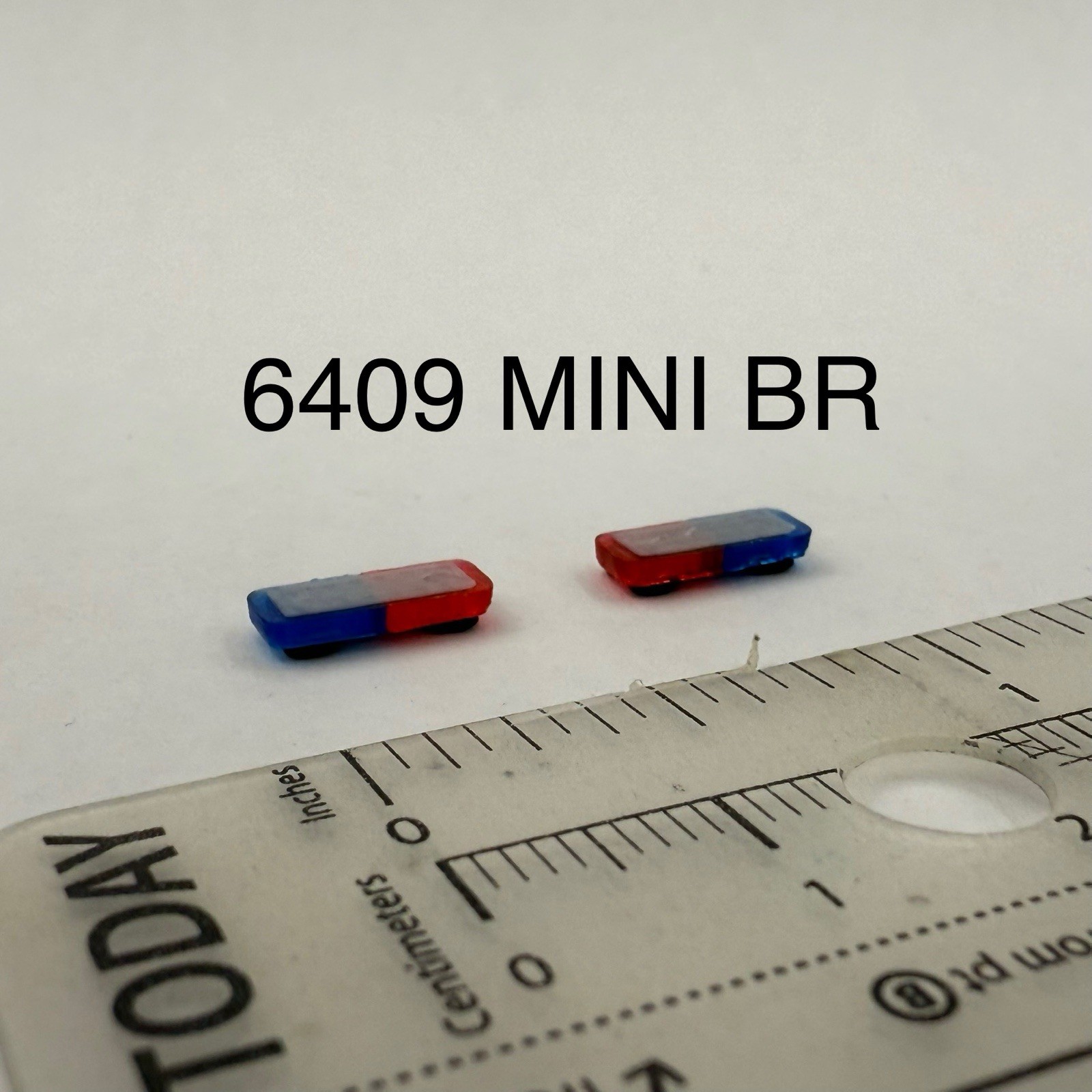 2 Pack 1/64 Mini Whelen Edge Blue Red Lightbar Gray Top Cover Police Fire EMS
