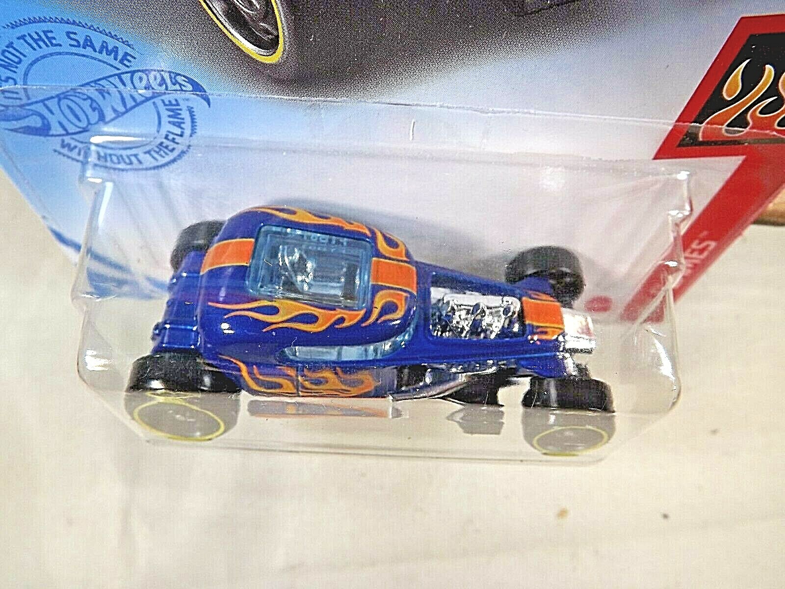 2021 Hot Wheels #189 HW Flames 1/5 MOD ROD Blue w/Black DD8 Spoke Yellow Rims