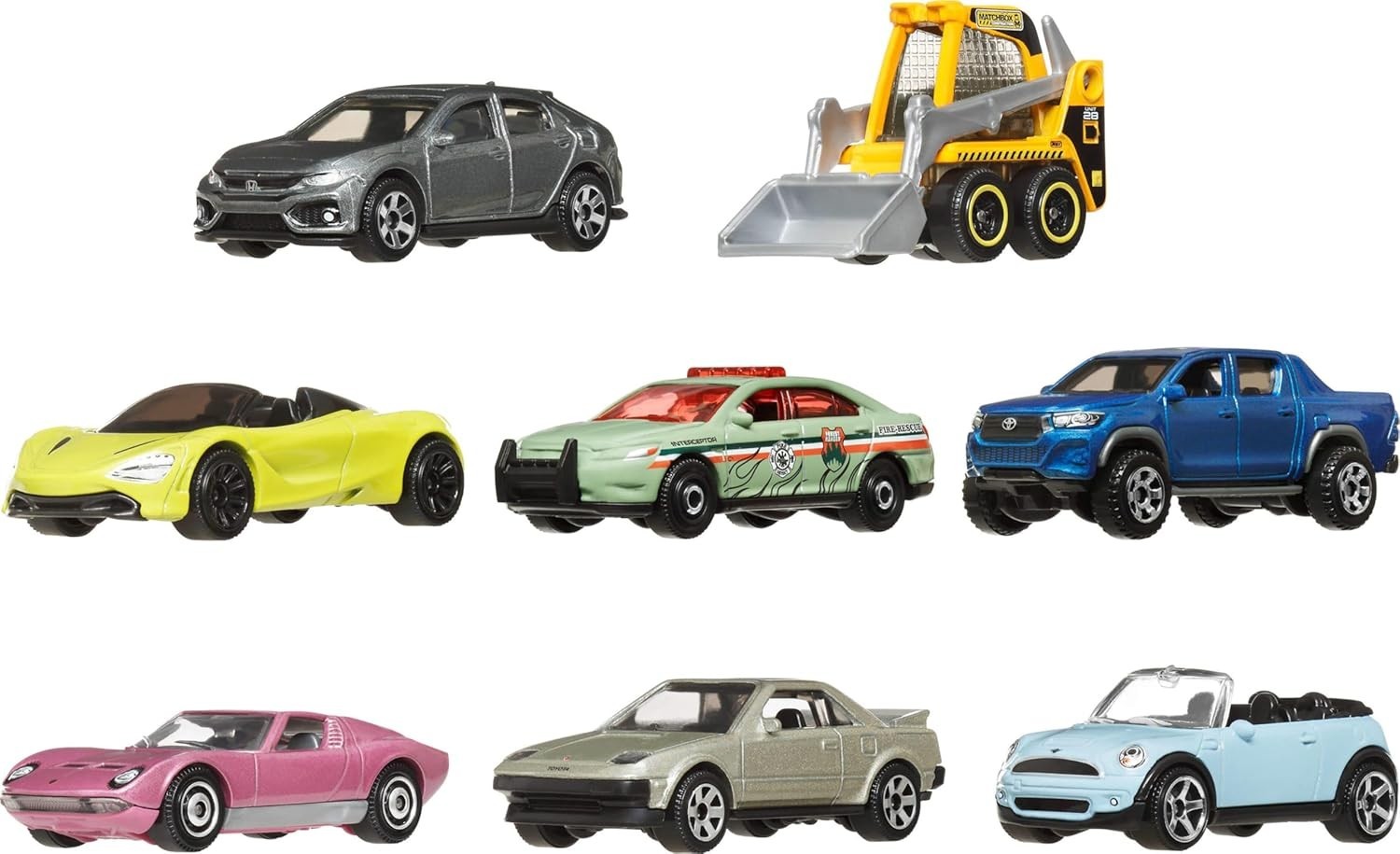 Matchbox 8-Pack Die-Cast Vehicles 1:64 Scale 8 Themed Cars 1 Exclusive Style