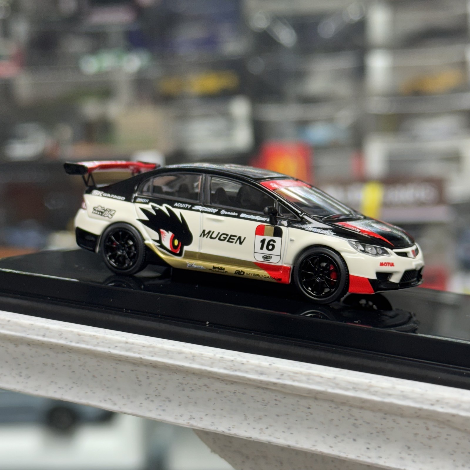 1:64 Civic Type R FD2 Mugen Diecast Open Hood Model Car Collectible Gift