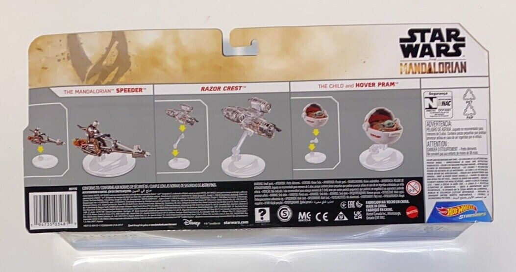 Disney Star Wars Mandalorian Speeder Razor Crest & Child Hover Pram Hot Wheels**