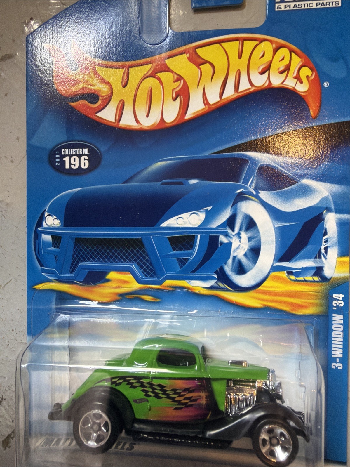 Hot Wheels 2001 Collector #196 3 Window ’34 1934 Green Black 5sps 50077