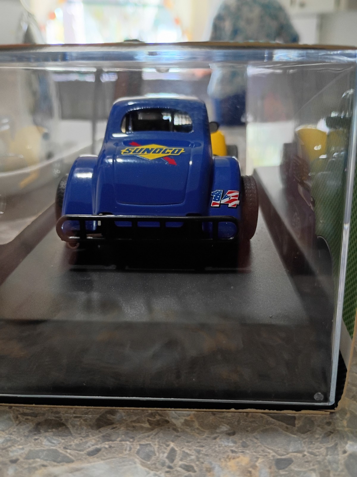 Pioneer F Legends 1934 Dodge Coupe 1:30 Diecast Slot Car Blue/Yellow Case