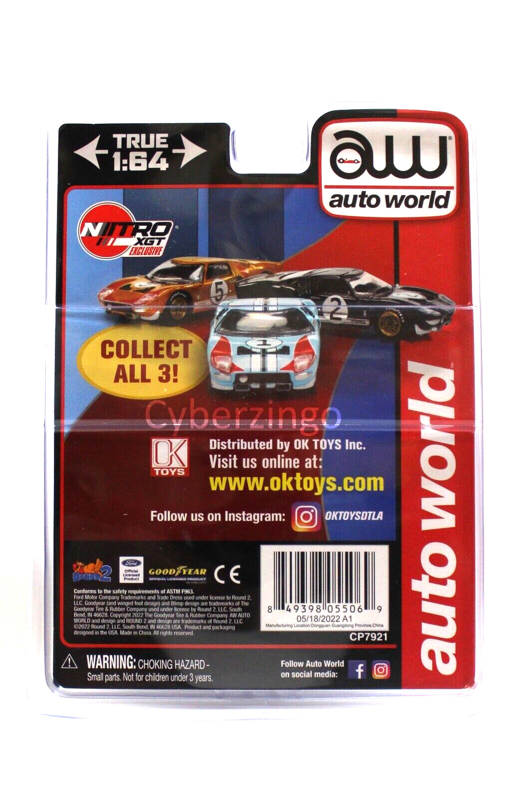 Auto World 1/64 1966 Ford GT40 #1 Gulf Blue CP7921 Diecast Car NEW IN PACKAGE
