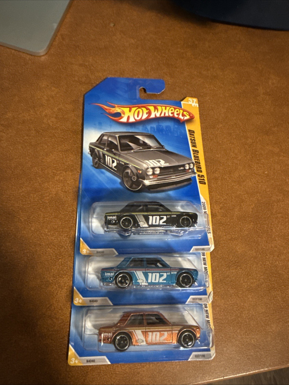 Hot Wheels Datsun Bluebird 510 (3) Black, Blue, Copper.