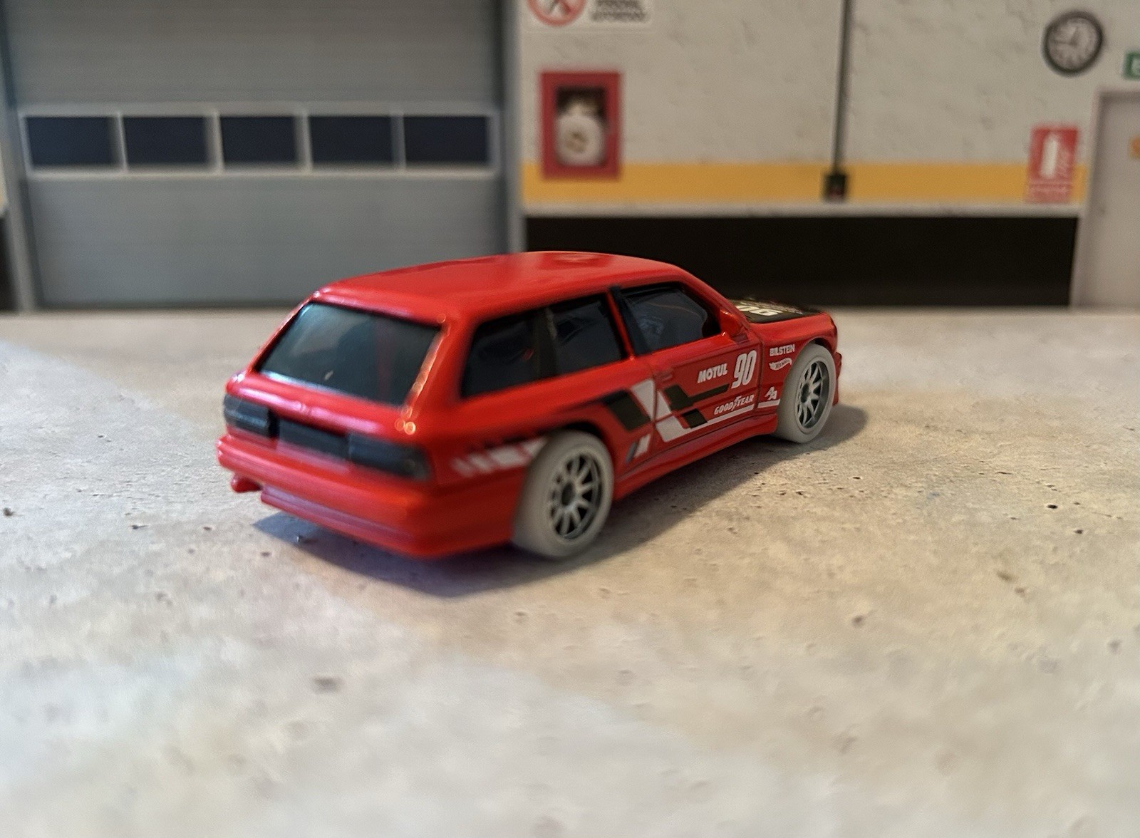 Hot Wheels BMW M3 Wagon Red W/ White Real Riders Rubber Tires On Spokes