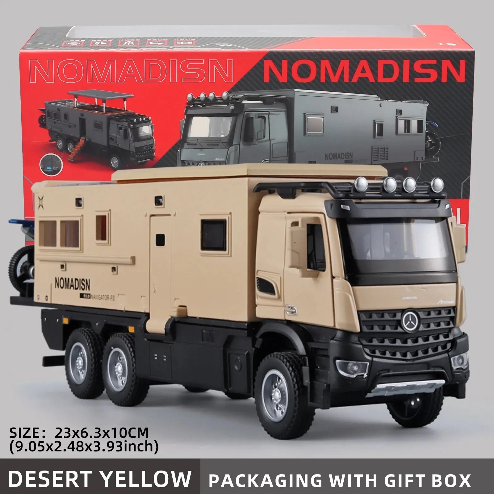 1:24 Benz Camper RV Motorhome Toy Model Car Diecast Pull Back Toy Sound Light
