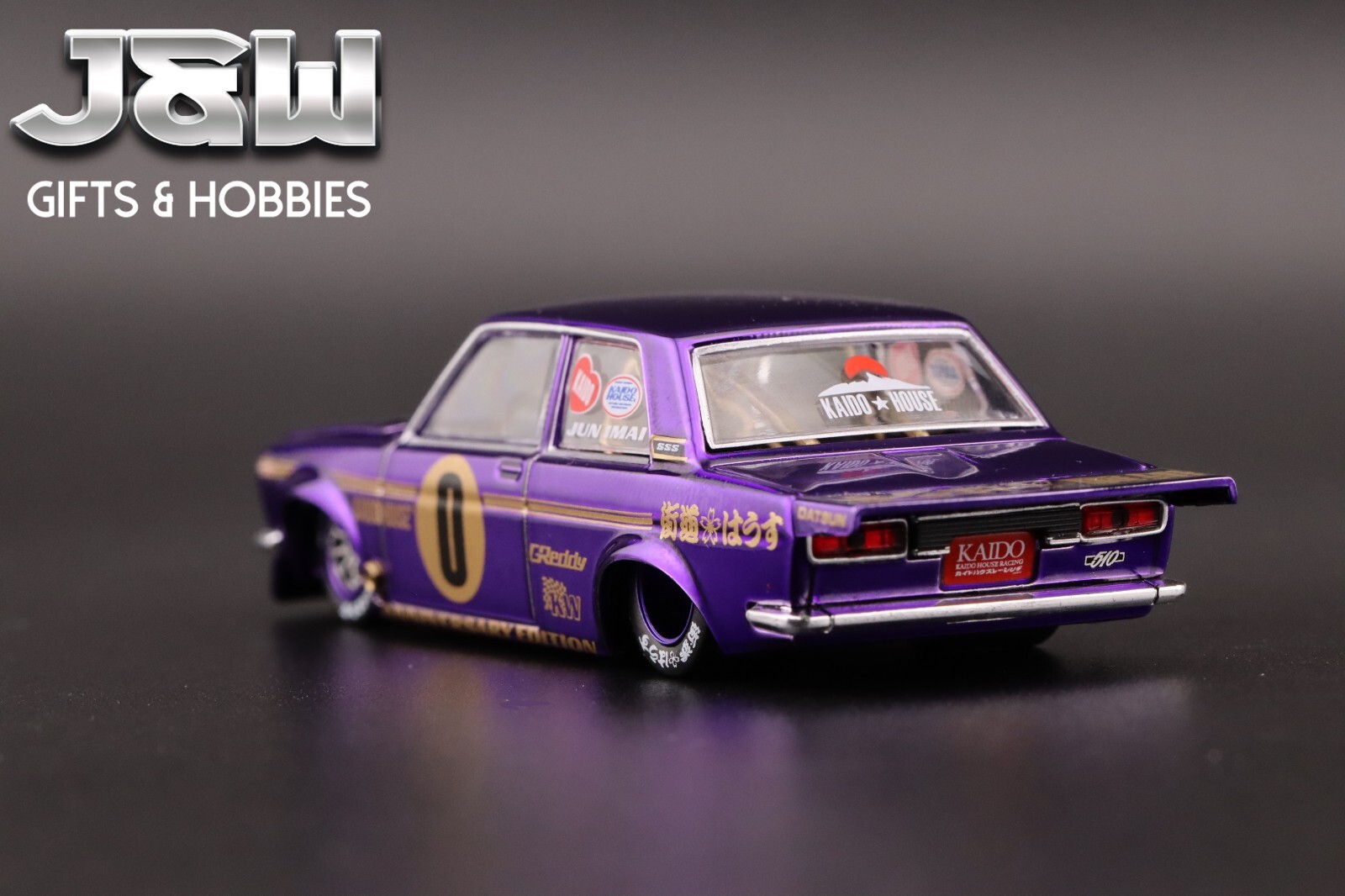 Kaido House x Mini GT Datsun 510 Pro Street Anniversary Purple Chrome #138 1/64