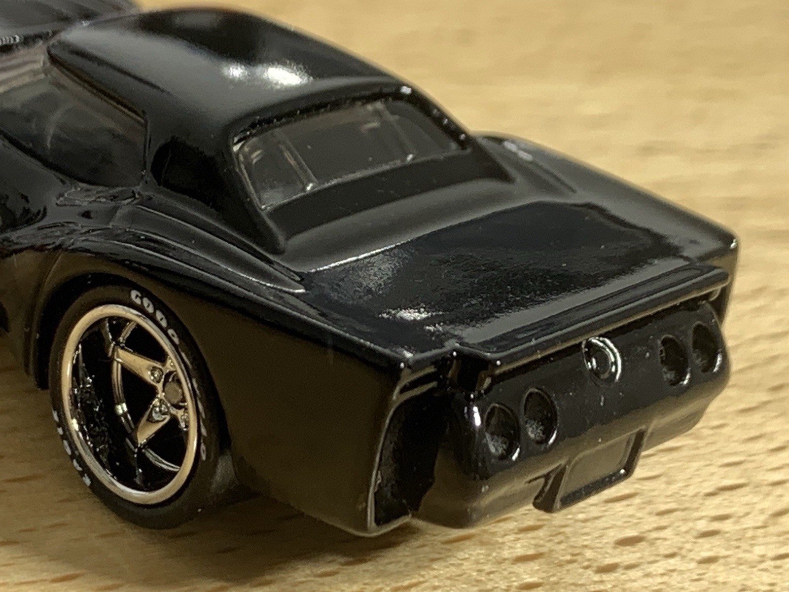 Hot Wheels Customized ‘76 Greenwood Corvette Jet Black Wheel Swap