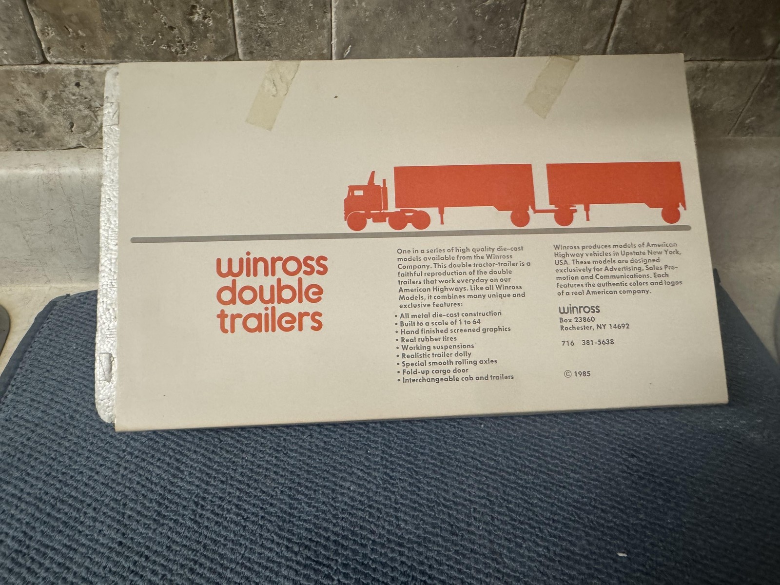 Vintage 1985 Winross USA Eastern Double Trailers Die-Cast Truck Set Made USA