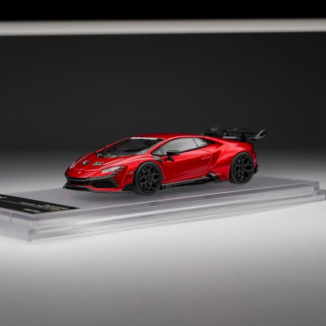 LAMBORGHINI HURACAN DARWIN PRO TRANSPARENT RED 1/64 DIECAST CAR BY KING MODEL KM