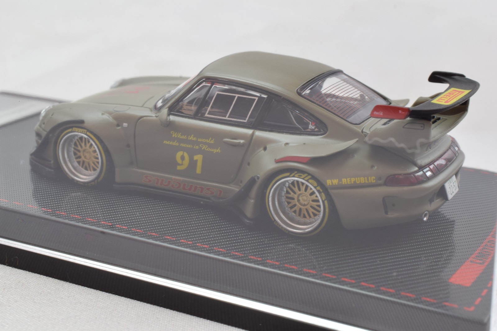 Ignition Model Matte Green RWB-Porsche 993 911 1:64 Scale Diecast Car IG3873