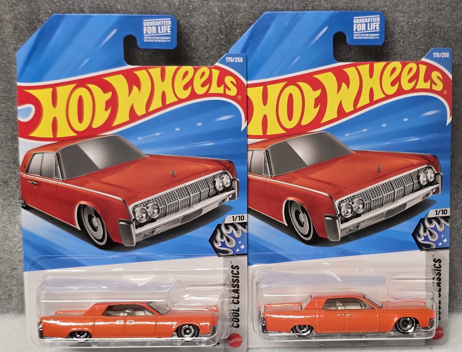 Hot Wheels Lot of 2 -64 Lincoln Continental Orange