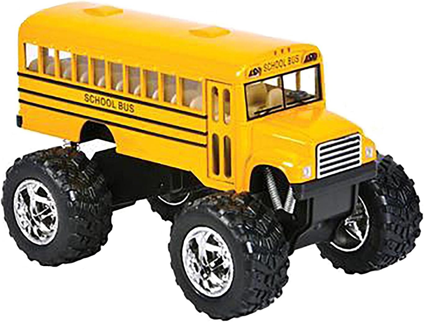 5″ Monster School Bus Die Cast Metal Model, Pullback Action Toy Monster Truck
