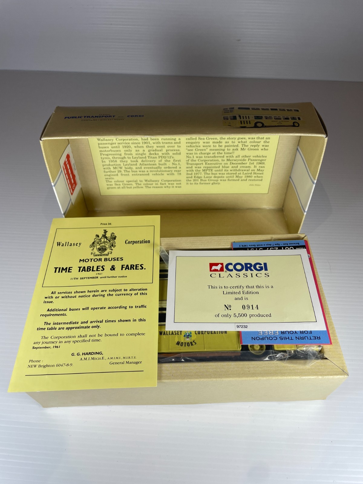 Corgi Classics 1:50 97232 Leyland Atlantean Wallasey Corporation Bus Item Boxed.