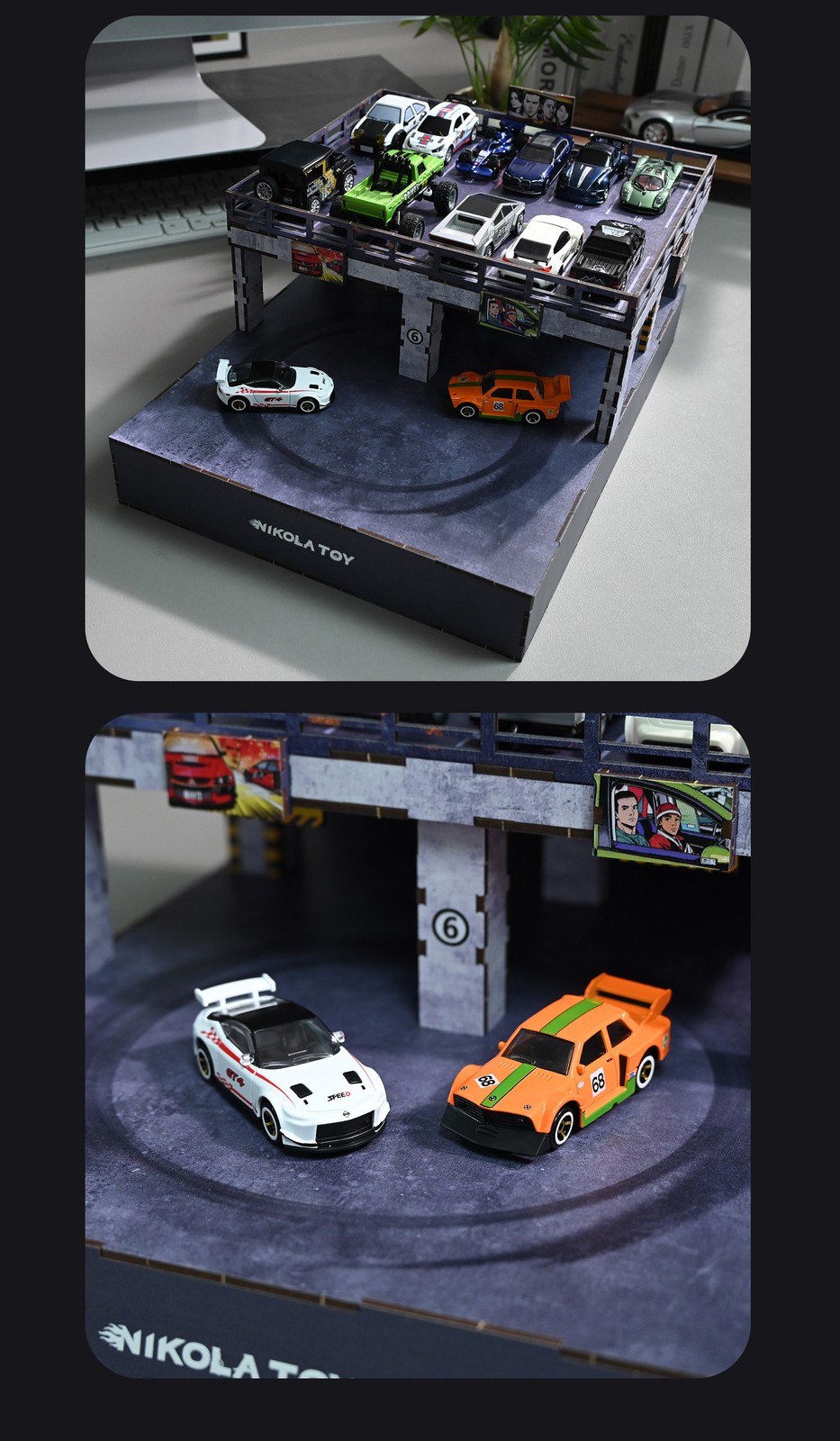 1:64 Nikolatoy Electric Drift Turntable, Car Model Parking Lot, DIY Gift
