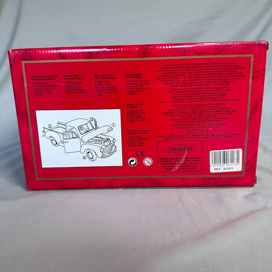 1953 Chevrolet Pickup Mira Golden Line 1:18 Diecast Red #6203