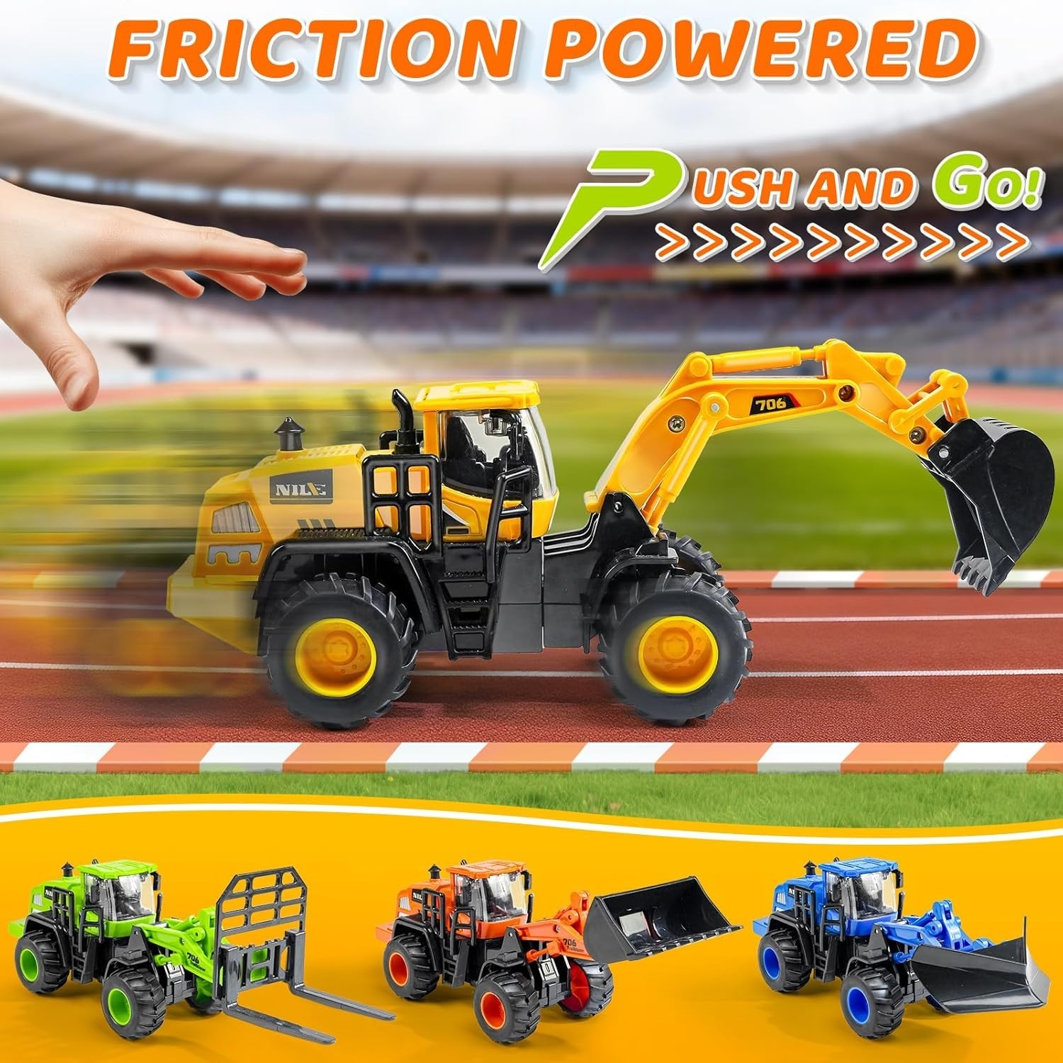Construction Truck Toys for Boys 3-8 Years Excavator Forklift Bulldozer