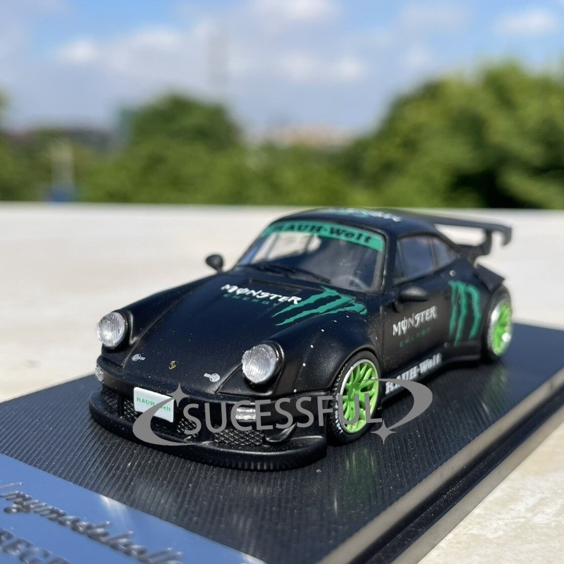 Black Green Monster Energy RWB 930 Porsche ModelCollect 1:64 Diecast NIB