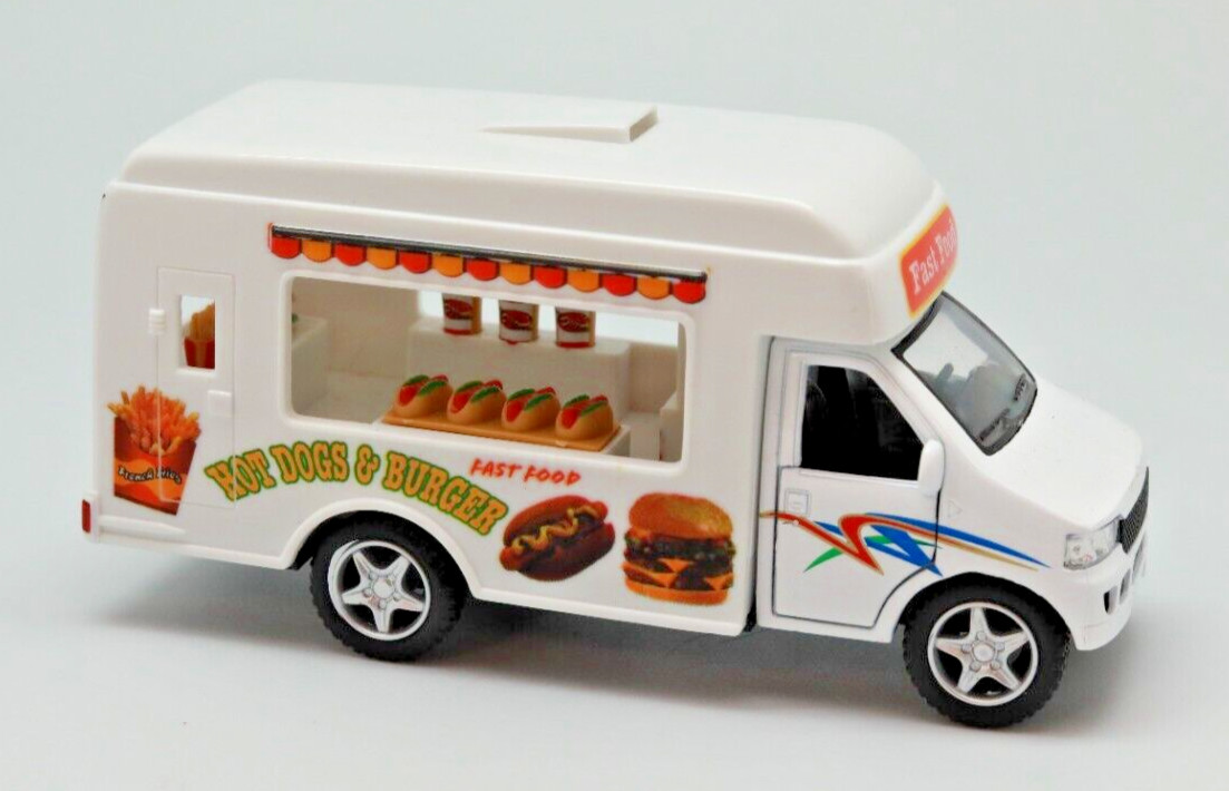 KiNSFUN Food Truck Die Cast Metal 5 inch Pullback Action