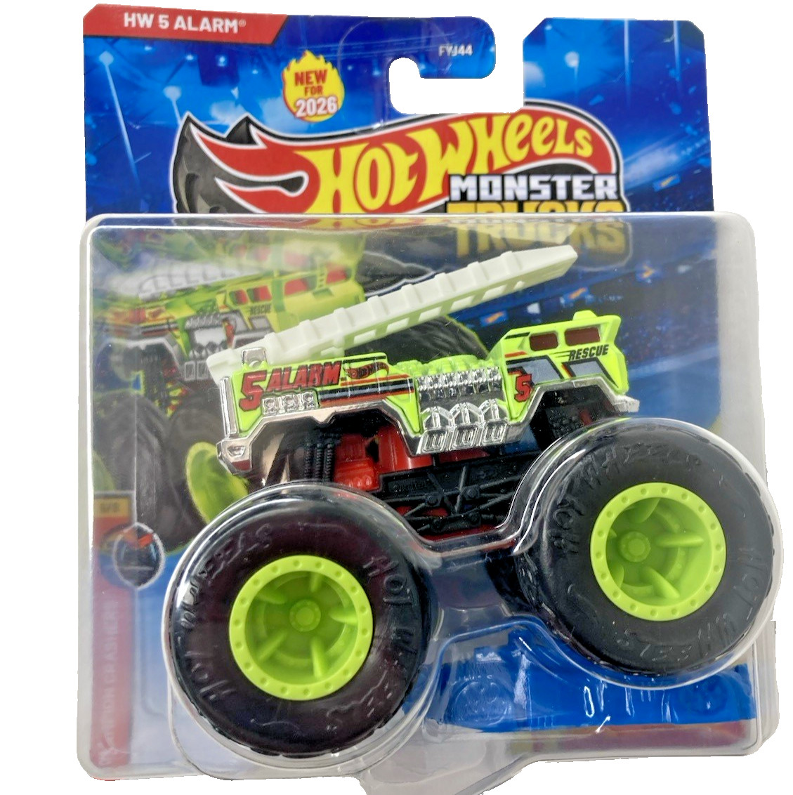 Mattel Monster truck – Hw 5 Alarm diecast truck 1:64 scale lime green color