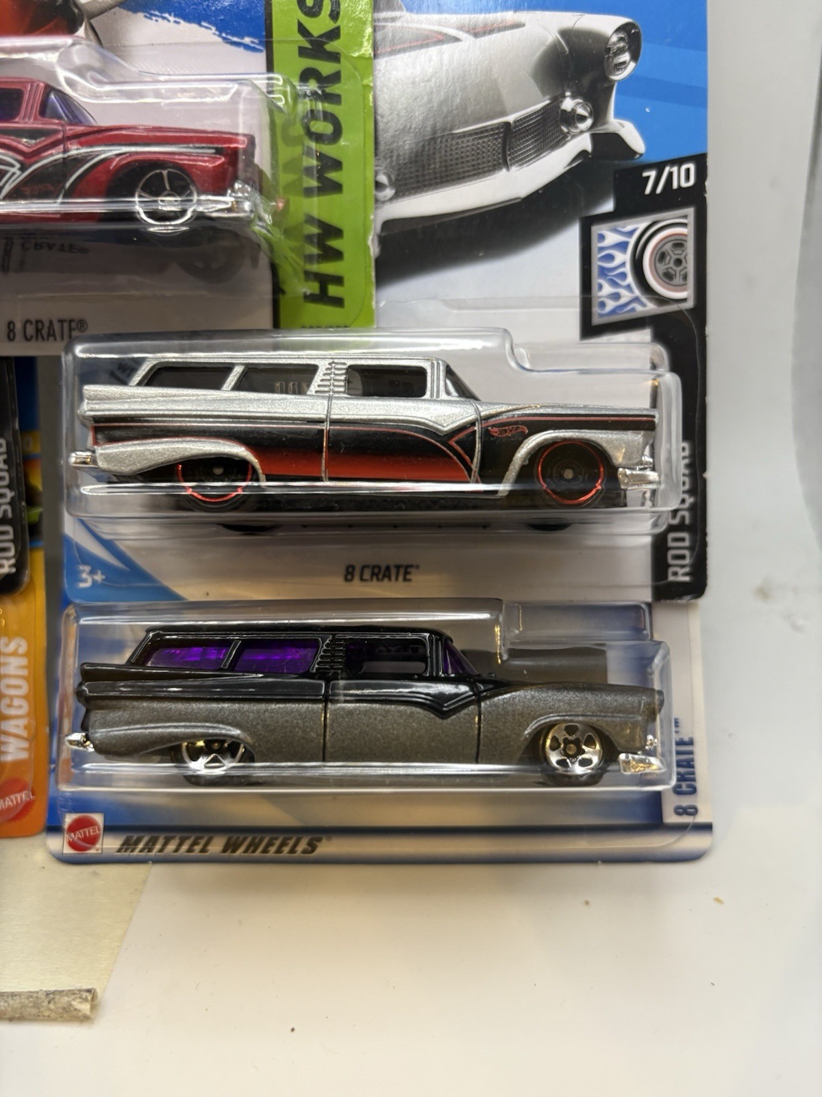 HOT WHEELS LOT OF 5 DIFFERENT 8 CRATE S FROM DIFFERENT YEARS AND COLOR