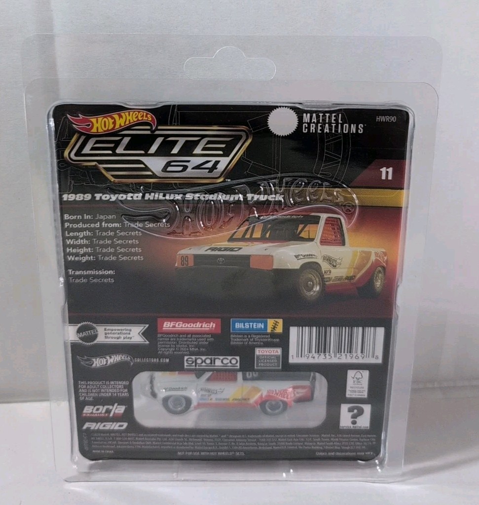 2024 Hot Wheels Elite 64 1989 Toyota Hilux Stadium Truck With Protector NEW!