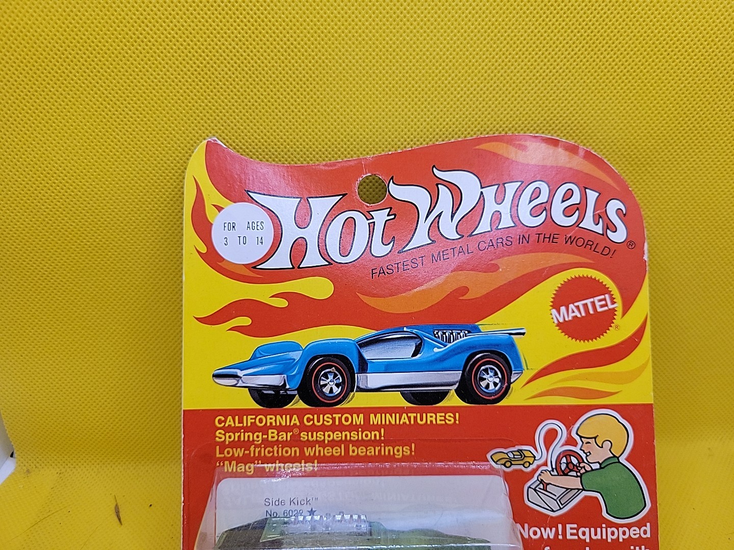 Hot Wheels Red Lines Light Green Side Kick on Card With Protector
