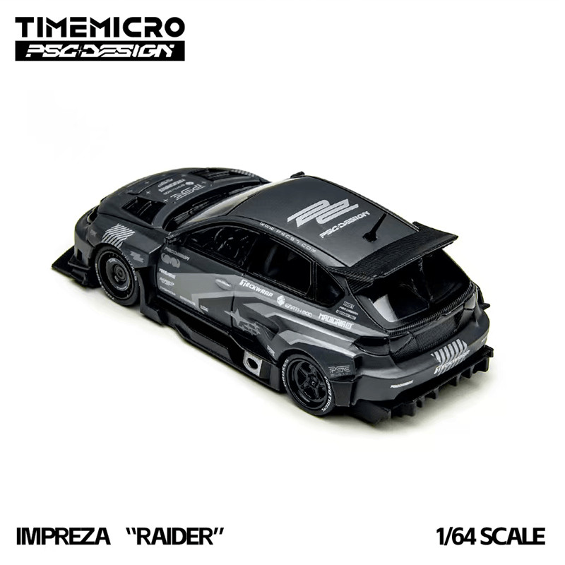 TimeMicro × PSC DESIGN 1:64 Impreza “RAIDER” Grey Diecast Model Car