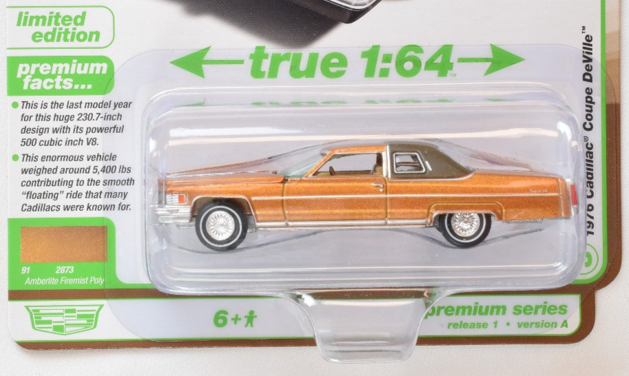 Auto World Luxury Cruisers Amberlite Firemist 1976 Cadillac Coupe DeVille 1:64