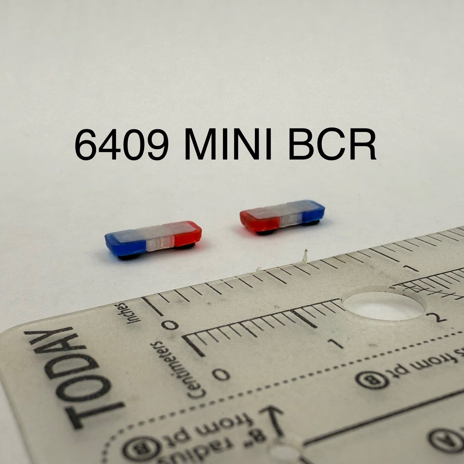 2 Pack 1/64 Mini Whelen Edge Blue Clear Red Lightbar Gray Top Police Fire EMS