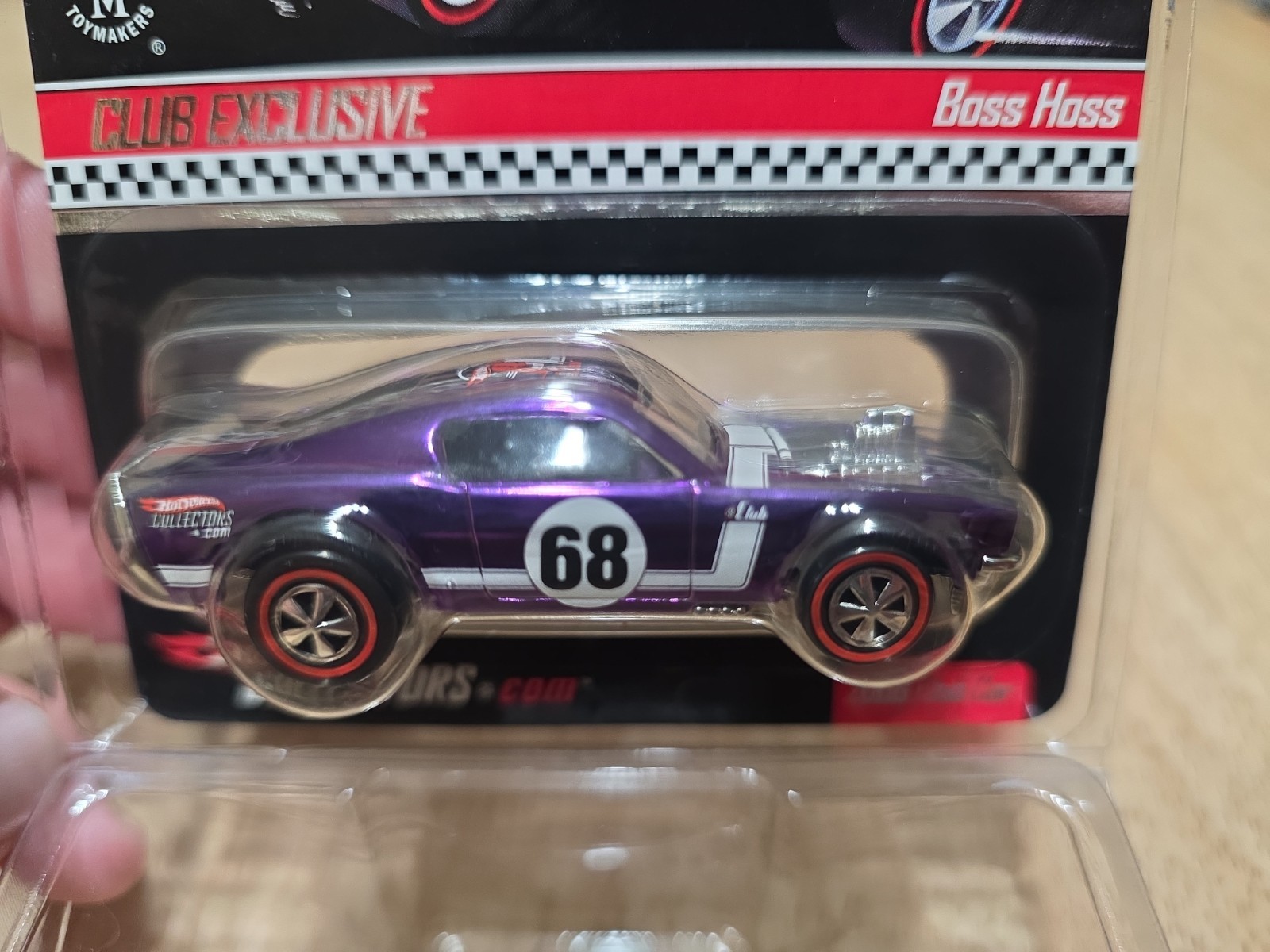 1968 Ford Mustang Boss Hoss Purple Hot Wheels Red Line Club RLC 2008 w Protector
