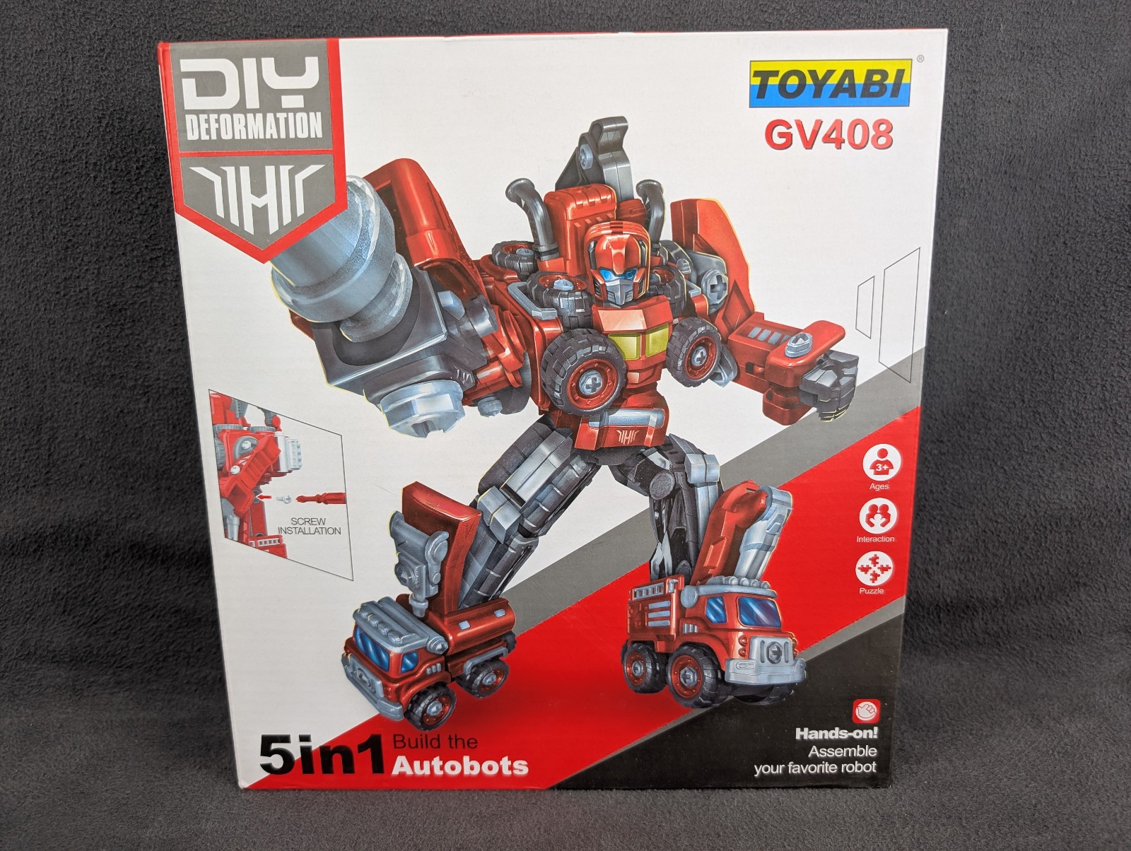 NEW 5-in-1 Build The Autobots Robot Toys DIY Transformer TOYABI GV408 Fire Truck