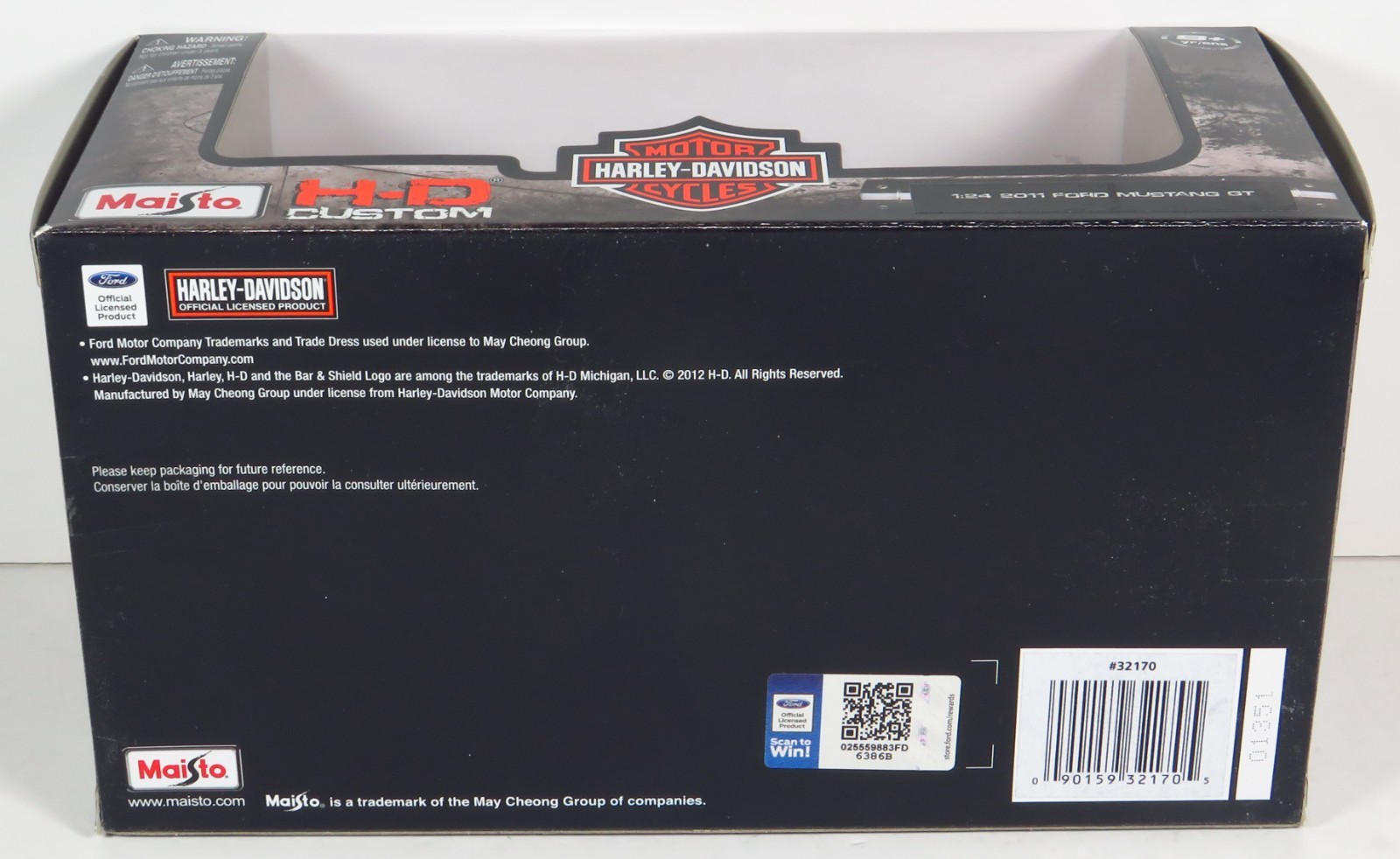 Maisto H-D Custom 2011 Ford Mustang GT Harley Davidson Silver & Black HD 1:24