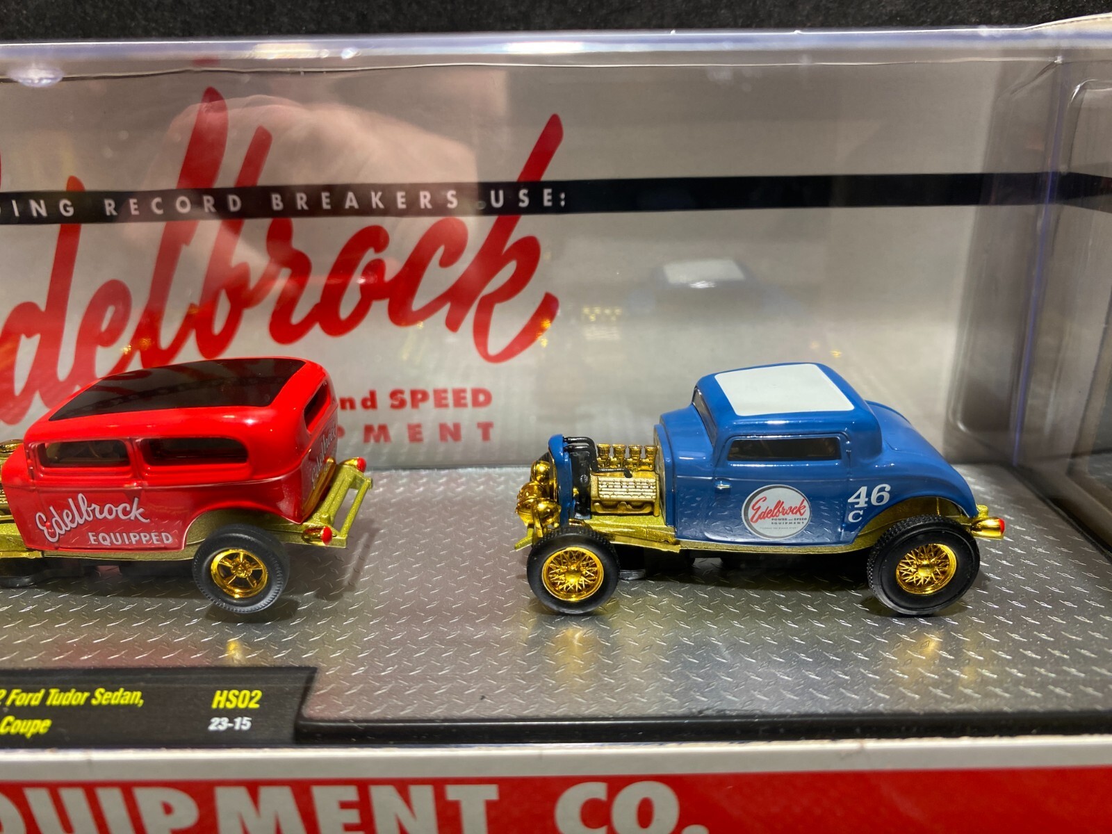 1/64 M2 EDELBROCK 1932 FORD ROADSTER, TUDOR SEDAN & THREE WINDOW COUPE CHASE CAR