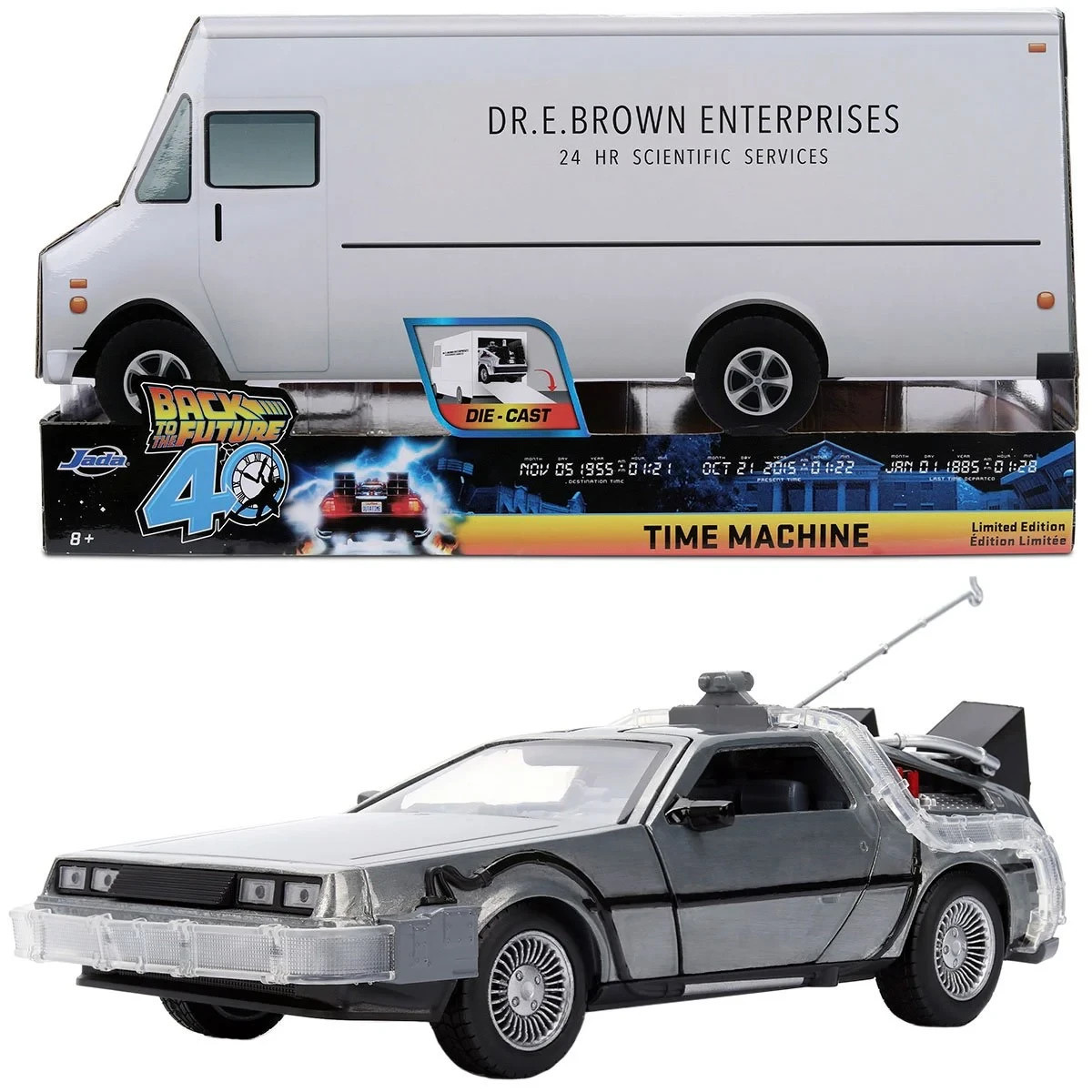 Back To The Future 40th Anniversary Time Machine 1:24 Scale Model – Jada 36849