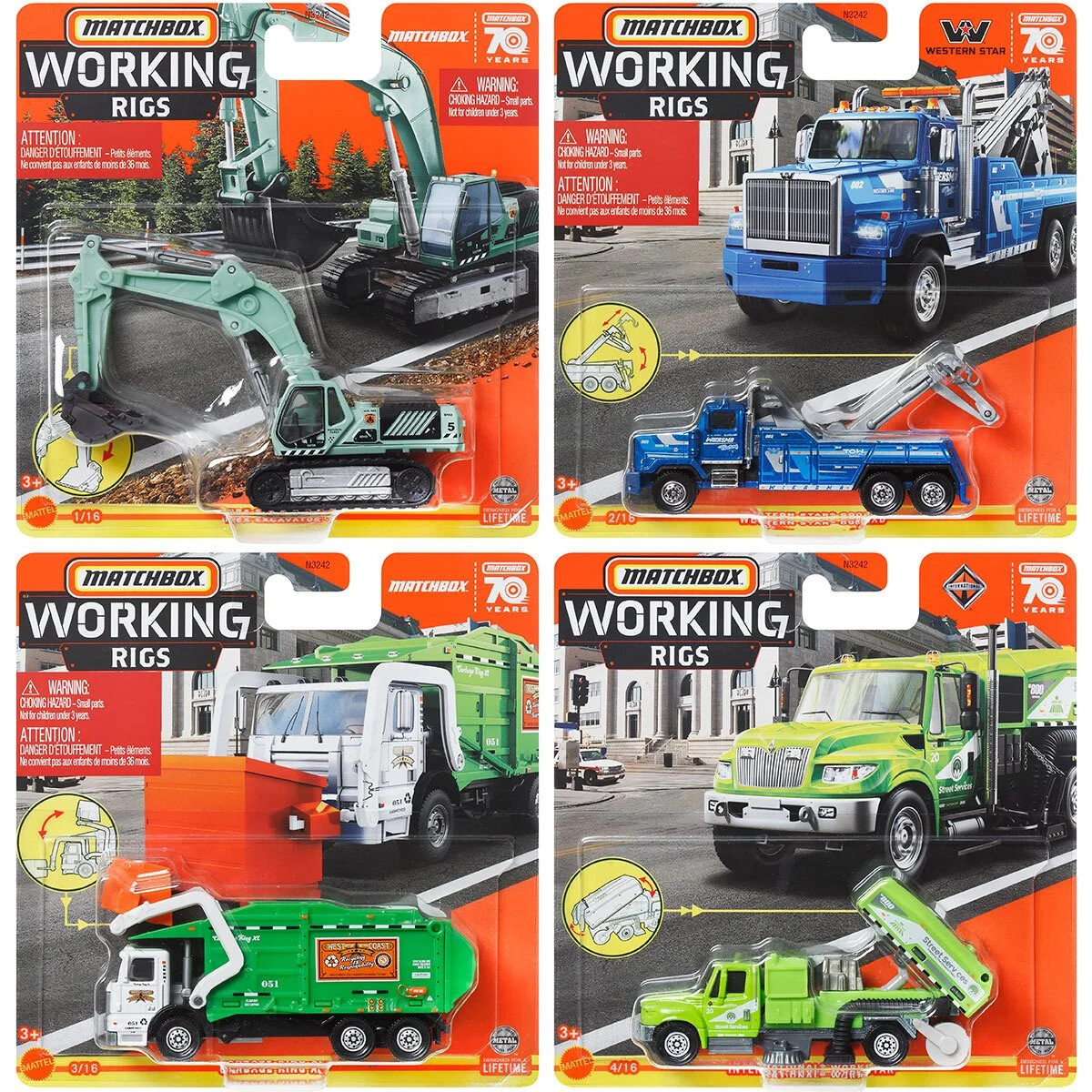 2023 Matchbox Real Working Rigs Cars 1:64 Die-cast Cars Mode Toys You Pick 4/23