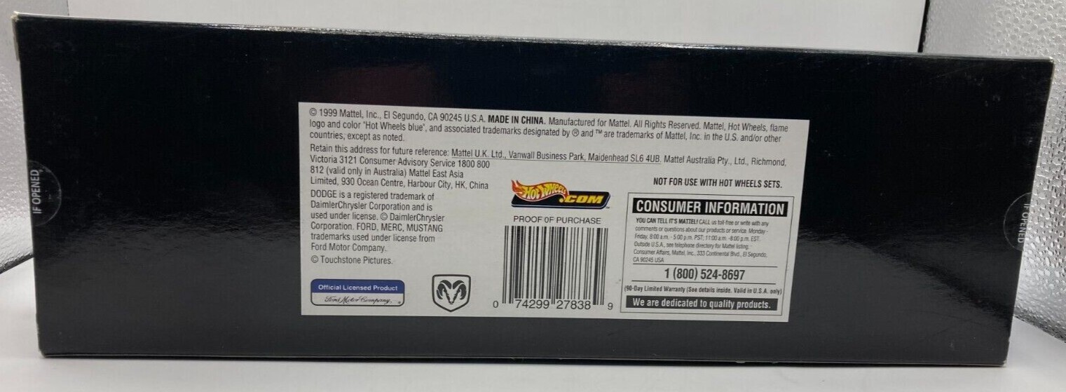 Hot Wheels Collectibles Performance Series 2 “Gone in Sixty Seconds” 4 Car Set 