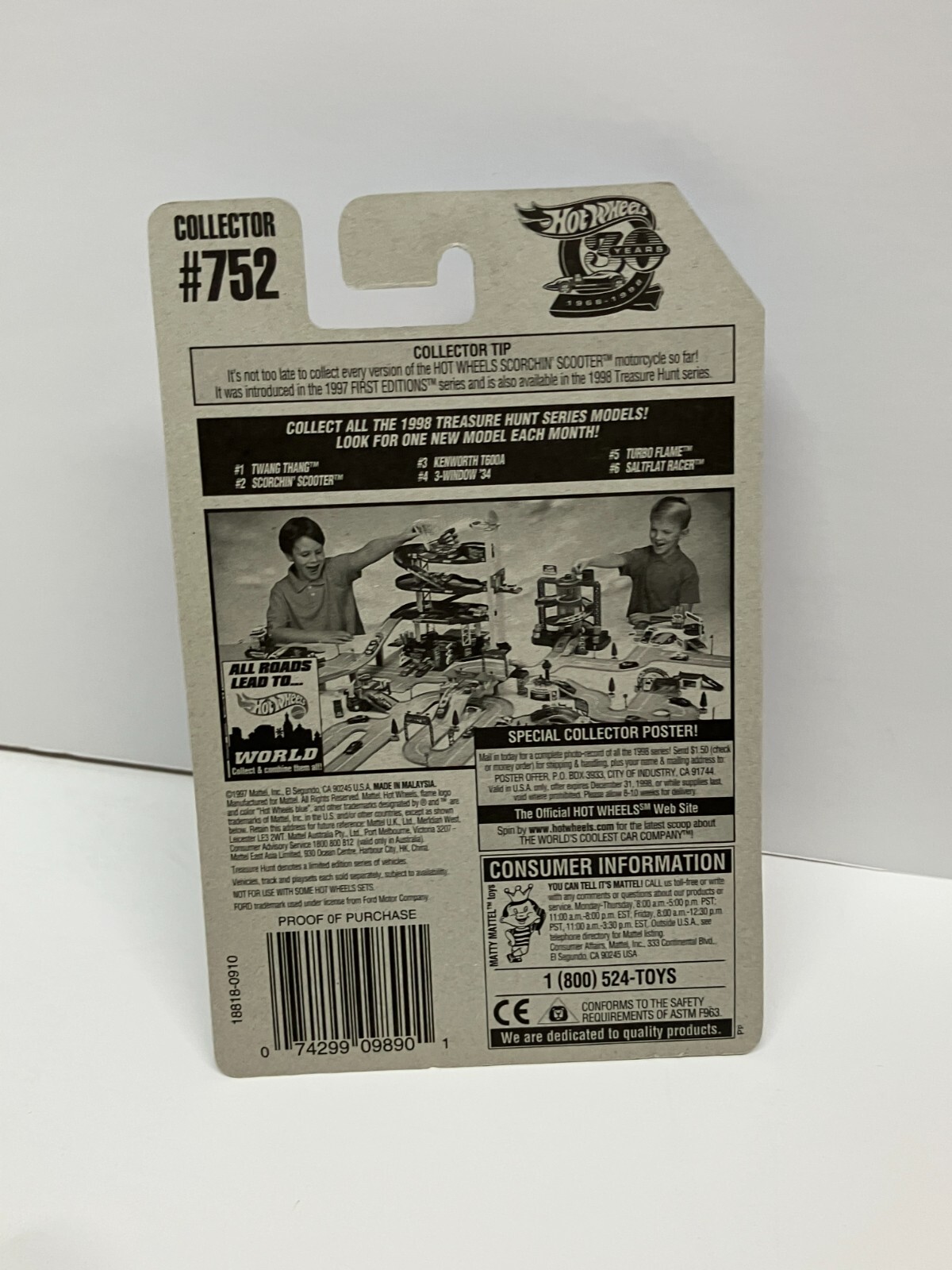 1998 Hot Wheels TREASURE HUNT 3-WINDOW ’34 die-cast #4 OF 12