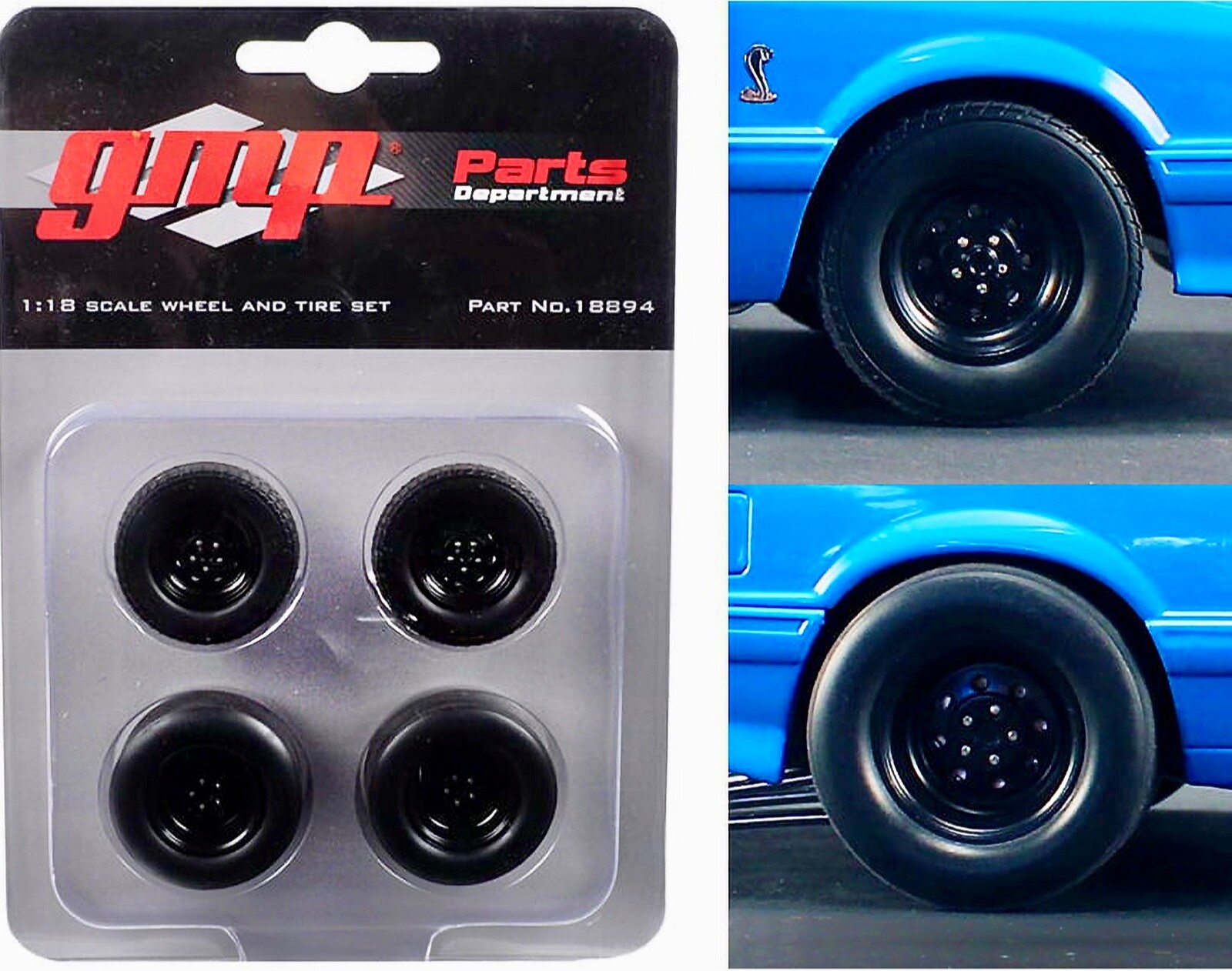 1/18 GMP 18894 1993 Ford Mustang 1320 Drag Kings Centerlines Wheel / Tire Set