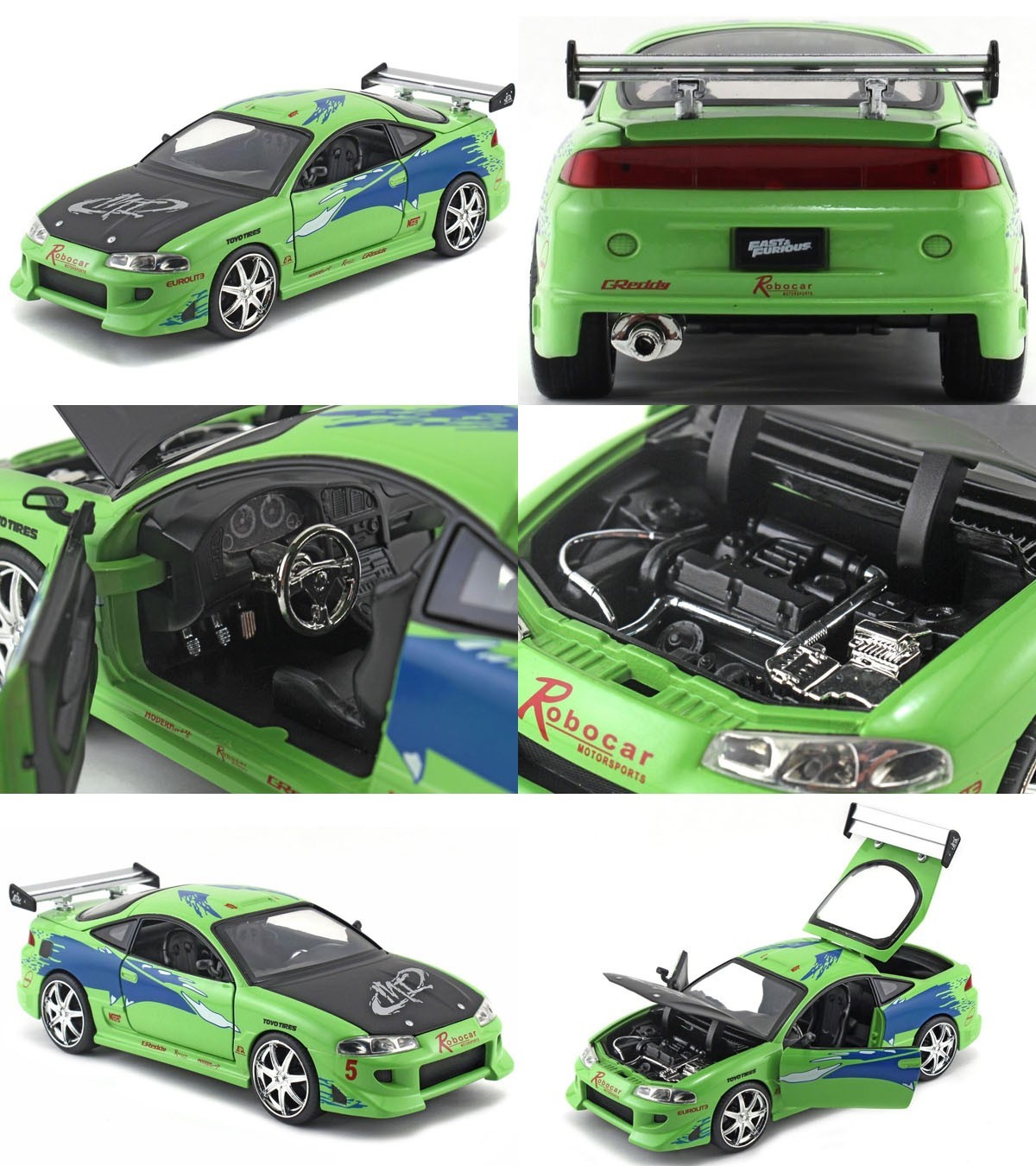 BRIAN’S MITSUBISHI ECLIPSE GREEN “FAST & FURIOUS 25 YEARS” 1/24 BY JADA 97603