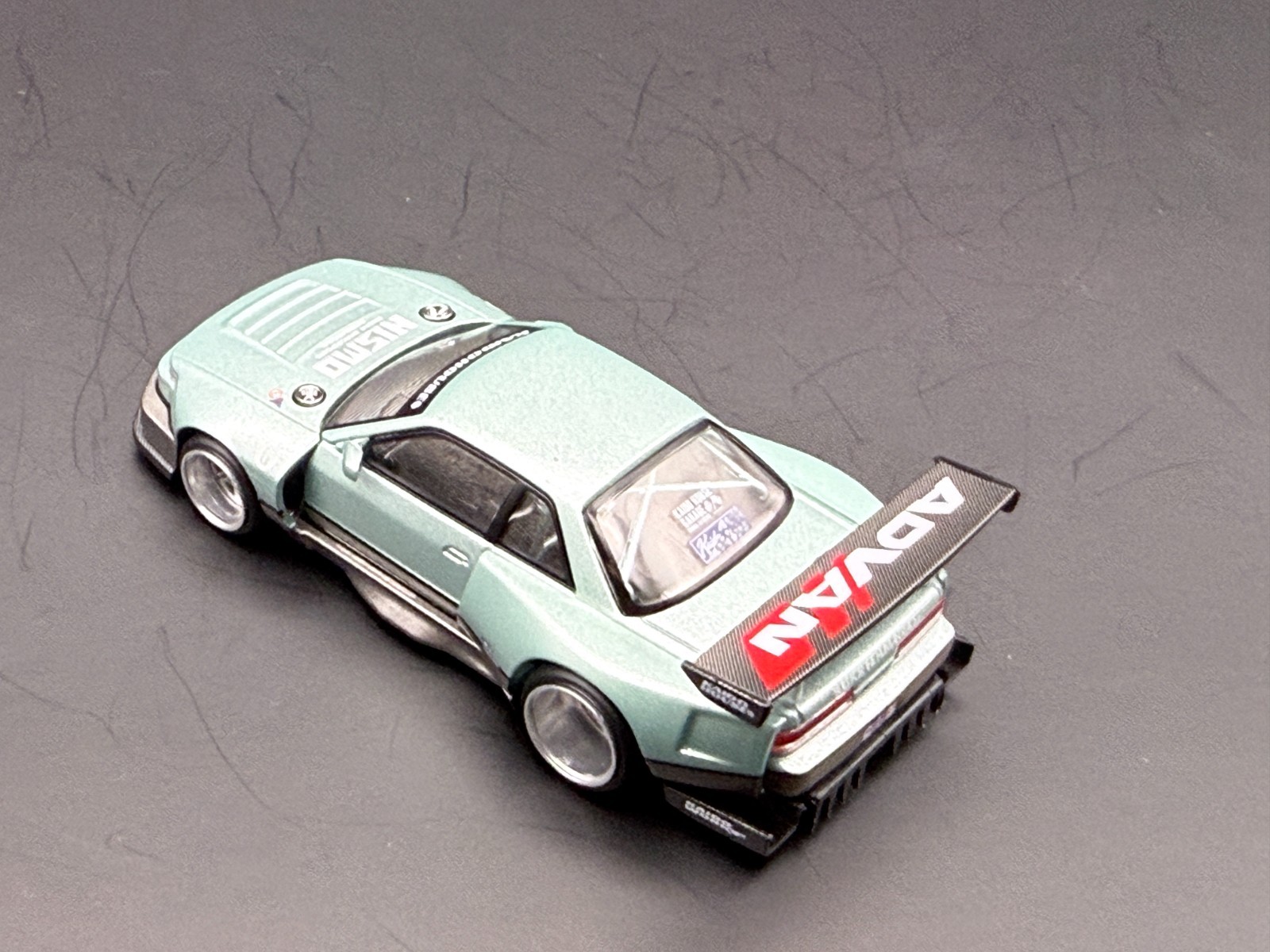 Kaido House x Mini GT Nissan Silvia S13R KAIDO WORKS V1 Sea Foam Green #232 1/64
