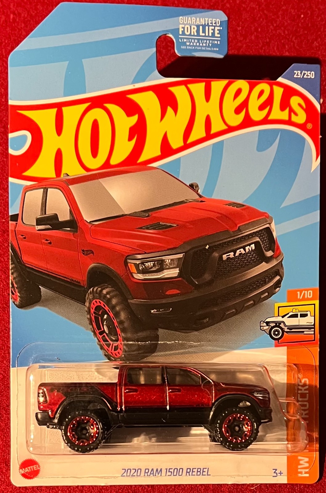 HOT WHEELS HOT TRUCKS 2020 RAM 1500 REBEL RED 23/250. SEE COMBINED OFFERS!