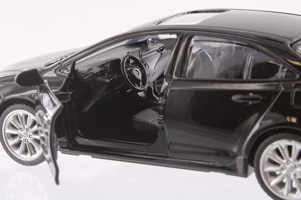 Black Toyota Corolla Diecast Toy with Pullback Action 1/43 Scale 4.25 Inches Lon