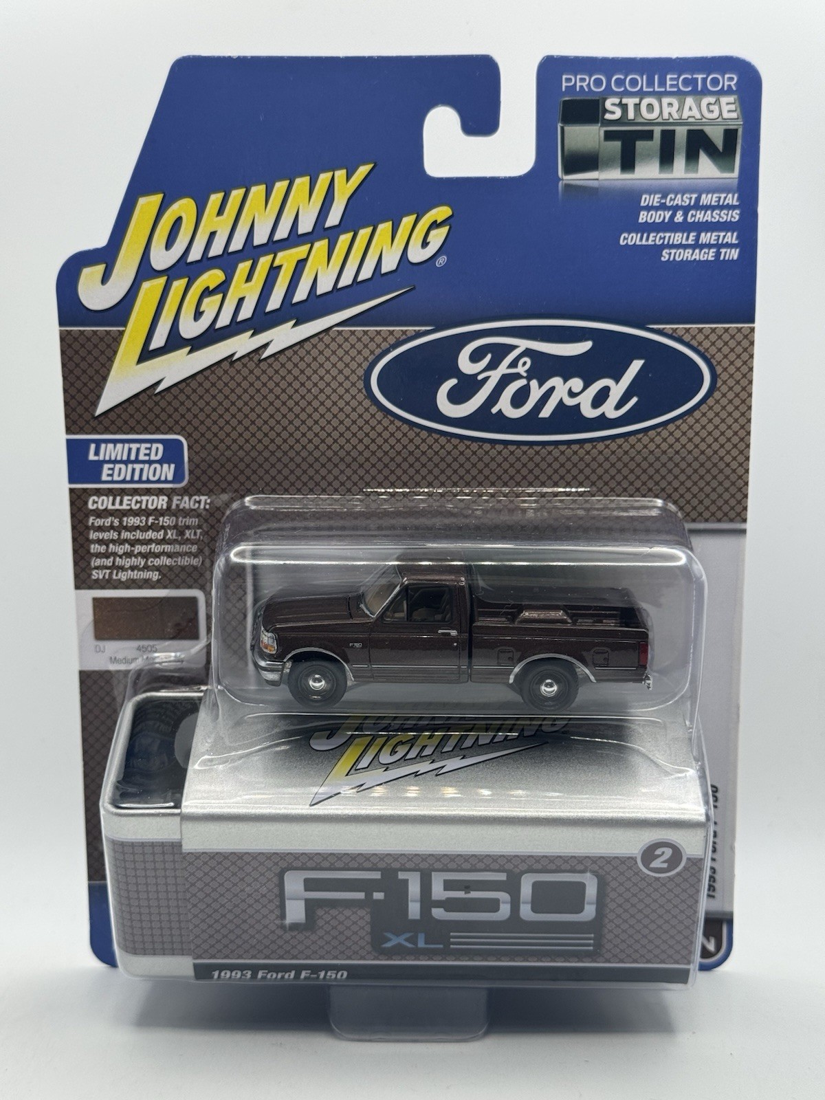 Johnny Lightning Limited Edition 1993 Ford F-150 w/ Tin (Brown) – 1:64 Diecast