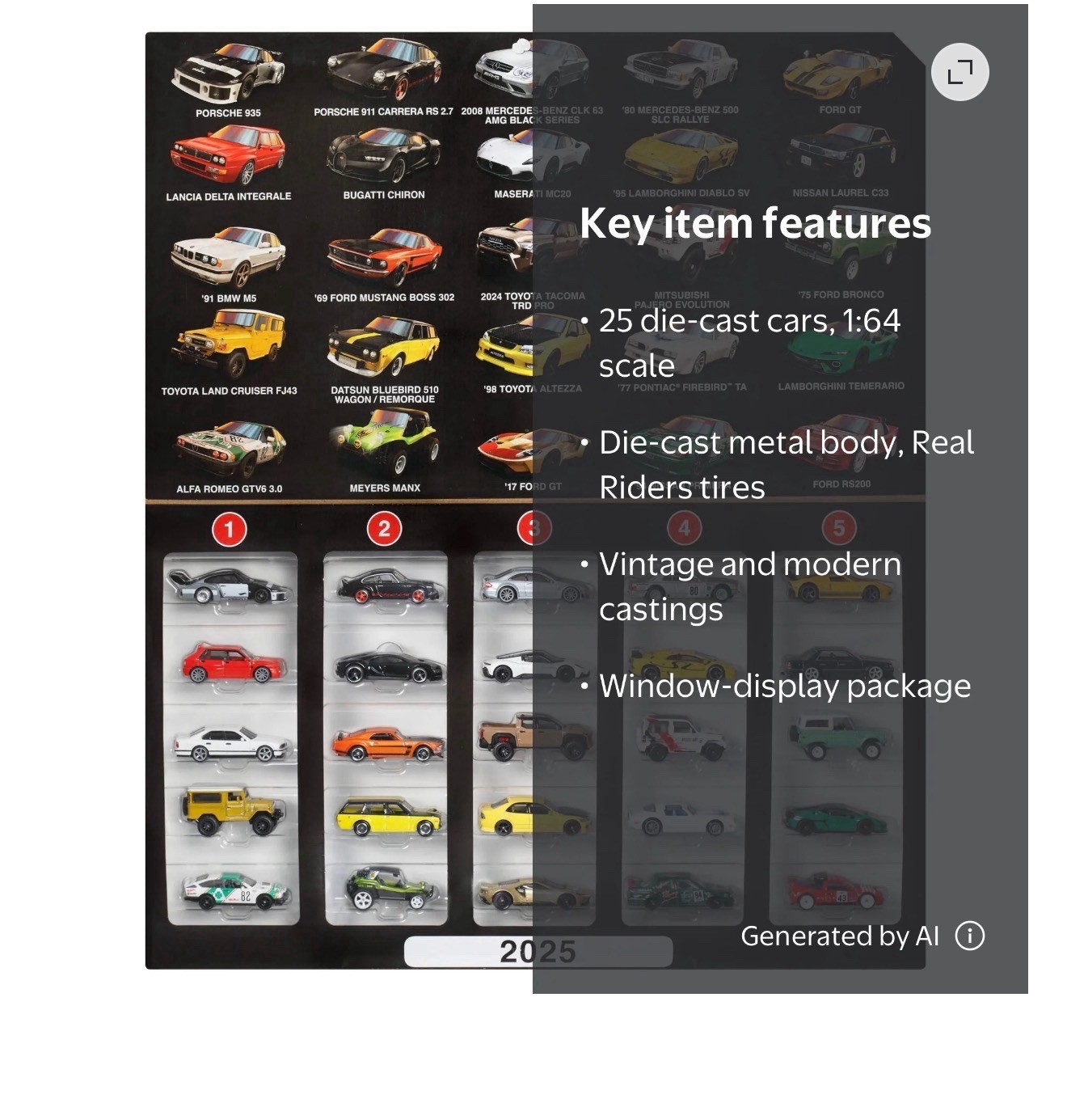 Hot Wheels Boulevard 2025 25-Pack 1:64 Diecast Cars Unopened Box JFM00