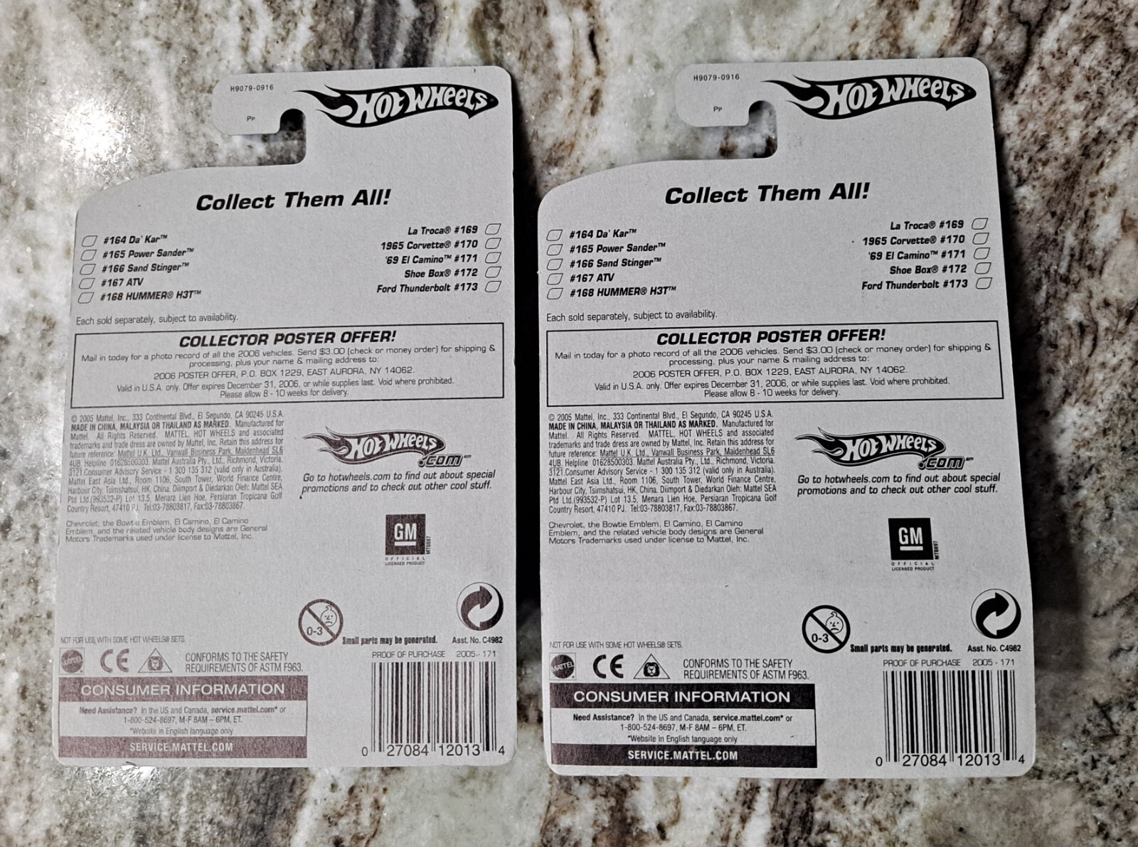 HOT WHEELS 2005 ’69 EL CAMINO KMART COLOR EXCLUSIVE X2 Lot